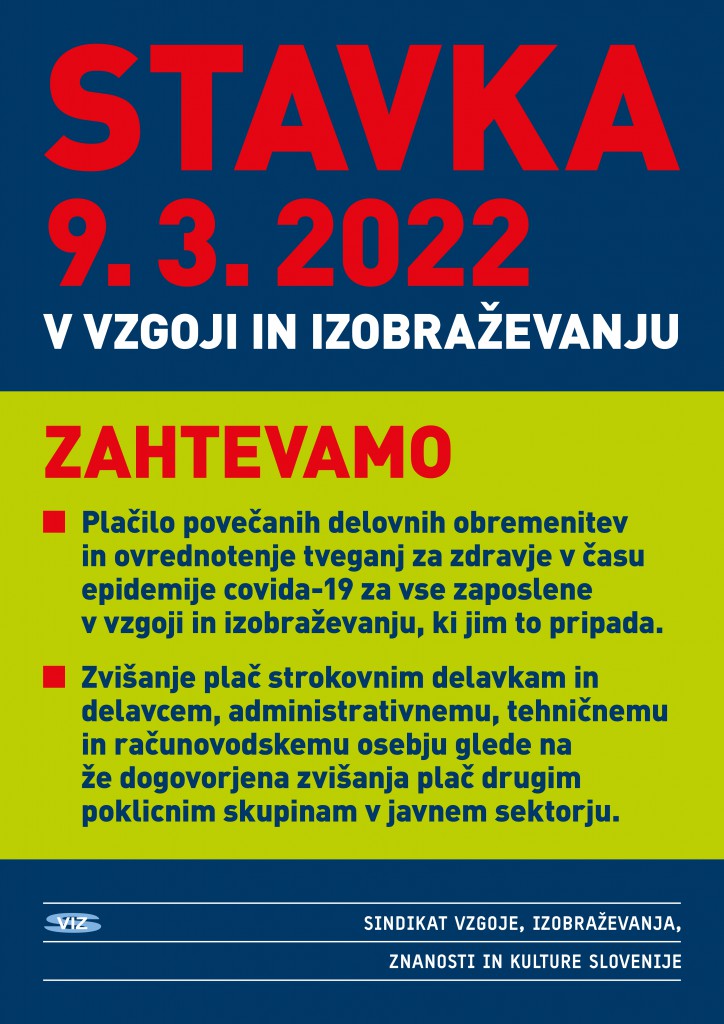 STAVKA v vzgoji in izobraževanju 9. 3. 2022